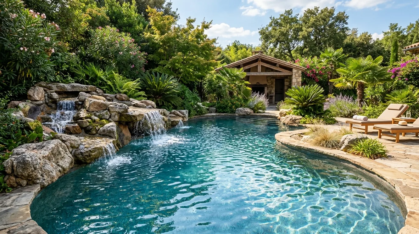 Pool With Natural Rock Features